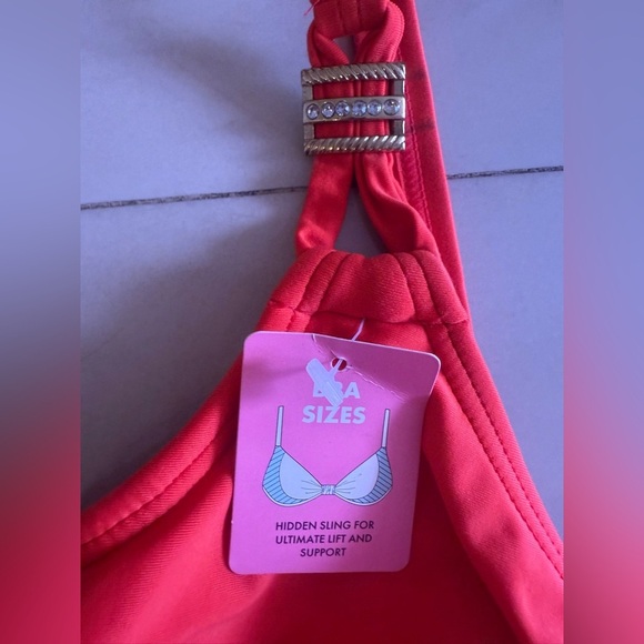 MAIDENFORM red Tankini Swim Top Size 38C summer pool cruise - Picture 11 of 16